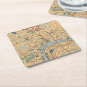 Kinderkaart van Londen, Engeland Kartonnen Onderzetters (Schuin)