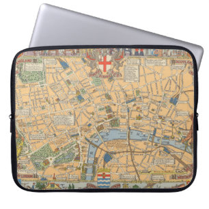 Kinderkaart van Londen, Engeland Laptop Sleeve