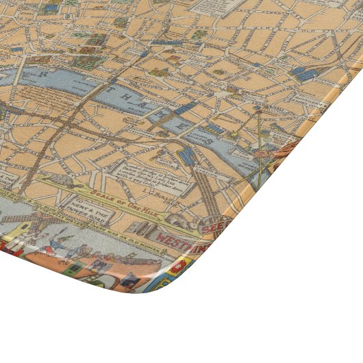 Kinderkaart van Londen, Engeland Snijplank (Hoek)