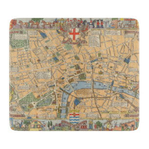 Kinderkaart van Londen, Engeland Snijplank
