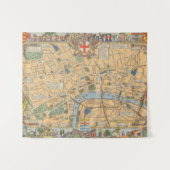 Kinderkaart van Londen, Engeland Wandkleed (Voorkant (horizontaal))