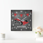 Kinderkalkbordrackauto met persoonlijk karakter vierkante klok (Huis)