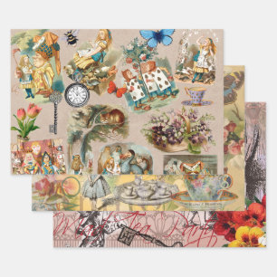 Kinderkamer Alice Kleurig Klassiek Wonderland 1800 Inpakpapier Vel