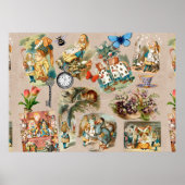 Kinderkamer Alice Kleurrijk 1800s Klassieke Wonder Poster (Voorkant)