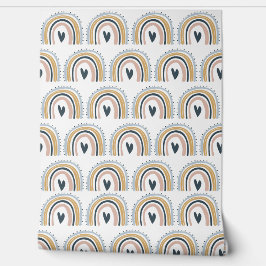 Kinderkamer behang - Hearts Stippen Regenbogen