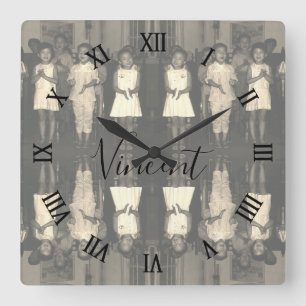 Kinderkamer Canvasprint Vintage China Changsha Vierkante Klok