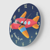 Kinderkamer Decor - Dream Big Airplane Pilot Grote Klok (Hoek)