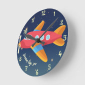 Kinderkamer Decor - Dream Big Airplane Pilot Ronde Klok (Hoek)