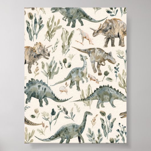 Kinderkamer | Dinosaurus Muurkunst | Printbare Pos Poster (Voorkant)