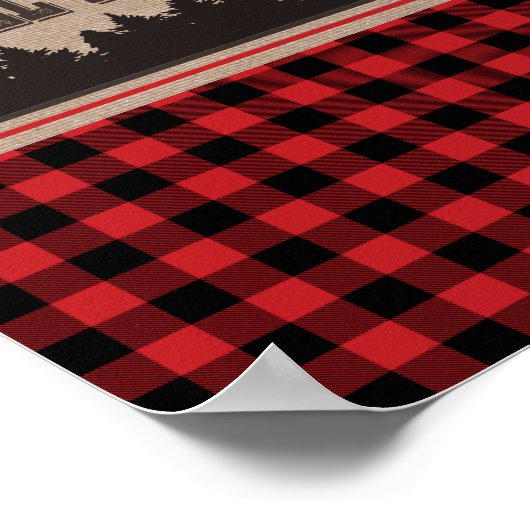 Kinderkamer Jongens Muur Kunst Buffalo Plaid Beer Poster (Hoek)
