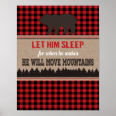 Kinderkamer Jongens Muur Kunst Buffalo Plaid Beer Poster (Voorkant)