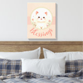 Kinderkamer Kleine Poes Kat Canvas Afdruk (Insitu (Slaapkamer))