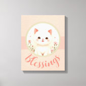 Kinderkamer Kleine Poes Kat Canvas Afdruk (Voorkant)