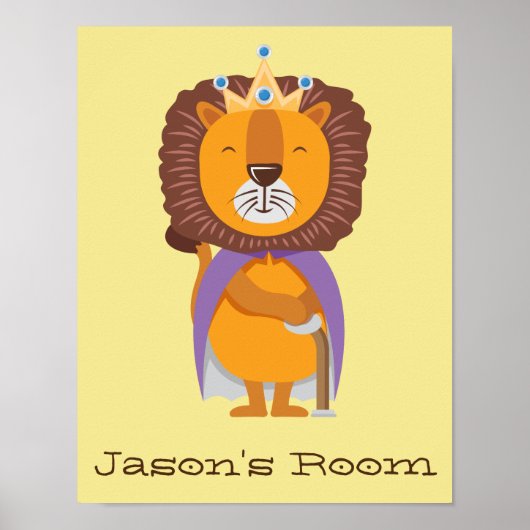 Kinderkamer Koning Leeuw Poster (Voorkant)