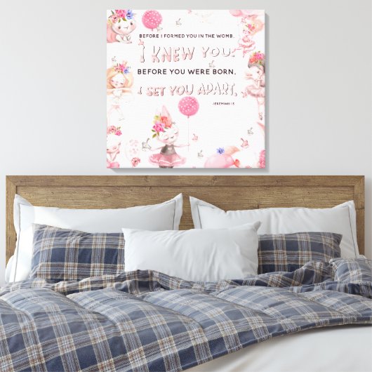 Kinderkamer Kunst Christelijk - Bijbelvers Jeremia Canvas Afdruk (Insitu (Slaapkamer))