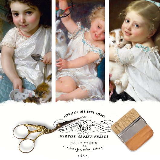  kinderkamer meisje kitten decoupage inpakpapier vel