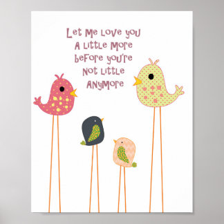 Kinderkamer Muur Kunst Kleine Vogel Poster
