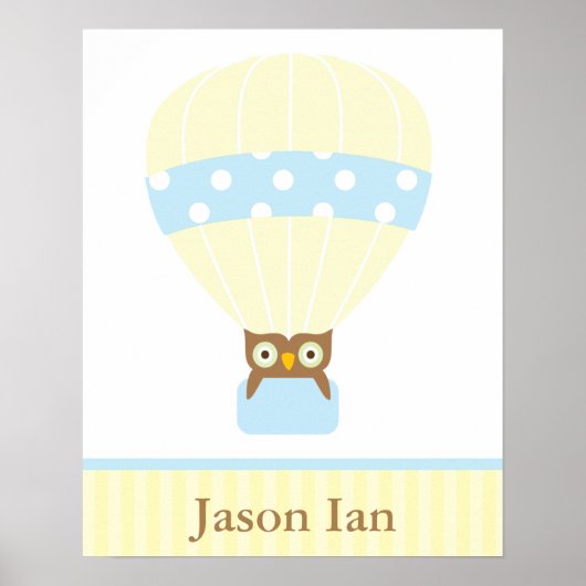 Kinderkamer muurdecoratie met hete luchtballon poster (Voorkant)
