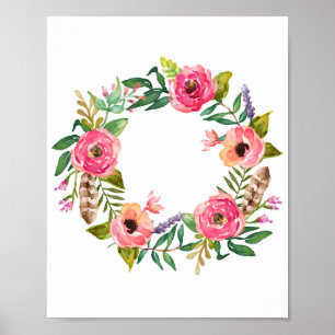 Kinderkamer muurdecoratie voor meisjes, botanisch  poster