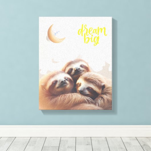 Kinderkamer muurkunst - Canvasprint - Droom groot Canvas Afdruk (Insitu (Houten vloer))