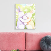 Kinderkamer muurkunst - Canvasprint - Konijnengezi Canvas Afdruk (Insitu (Woonkamer))