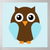 Kinderkamer muurkunst van een uil als cartoonfiguu poster (Voorkant)