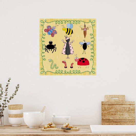 Kinderkamer Poster Insecten (Keuken)