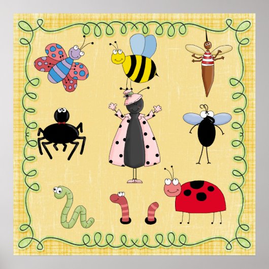 Kinderkamer Poster Insecten (Voorkant)
