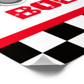 Kinderkamer poster met rode raceauto voor jongens (Hoek)