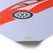 Kinderkamer rode cartoon auto illustratie afdruk poster (Hoek)