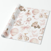  kinderkamer roze meisje cadeaupapier (Uitgerold)