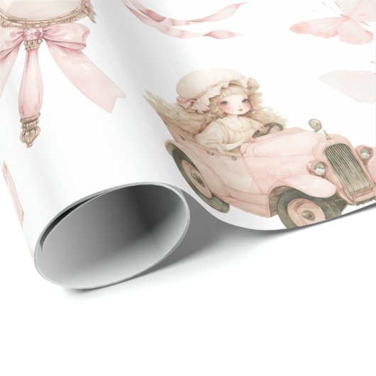 kinderkamer roze meisje cadeaupapier (Rol Hoek)