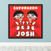 Kinderkamer Superheld Kunst Canvas Afdruk (Insitu (Houten vloer))