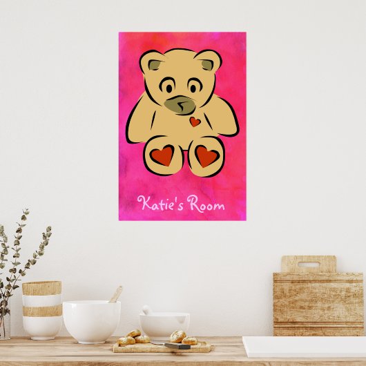 Kinderkamer Teddy Bear Poster (Keuken)