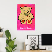 Kinderkamer Teddy Bear Poster (Thuiskantoor)