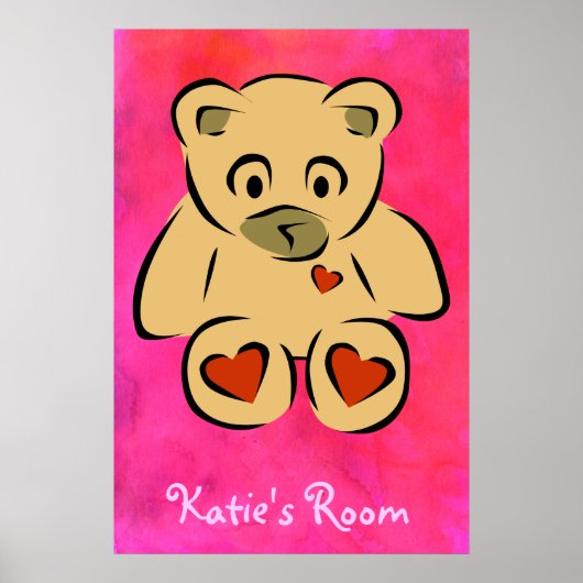 Kinderkamer Teddy Bear Poster (Voorkant)