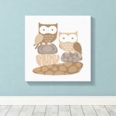 Kinderkamer Uil Modern Neutraal Canvas Kunst (Insitu (Houten vloer))
