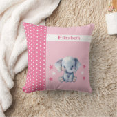 Kinderkamer voeg naam toe cute olifant roze kussen (Deken)