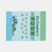 Kinderkamernaam sterren ladybugs groen blauw fleece deken (Voorkant (Horizontaal))