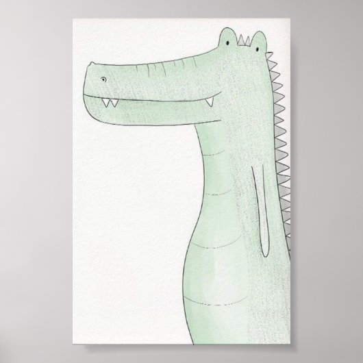 Kinderkamerposter - Krokodil Poster (Voorkant)