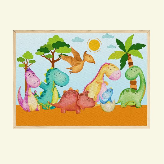 Kinderkamerposter met dinosauriëen voor kinderen poster