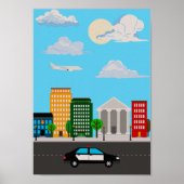 Kinderkamerposter politiewagen voor kinderen Voert Poster (Voorkant)