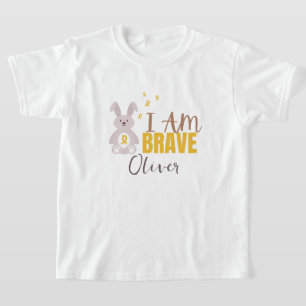 kinderkanker. Aangepaste naam. dapper. Kinder T-sh T-shirt