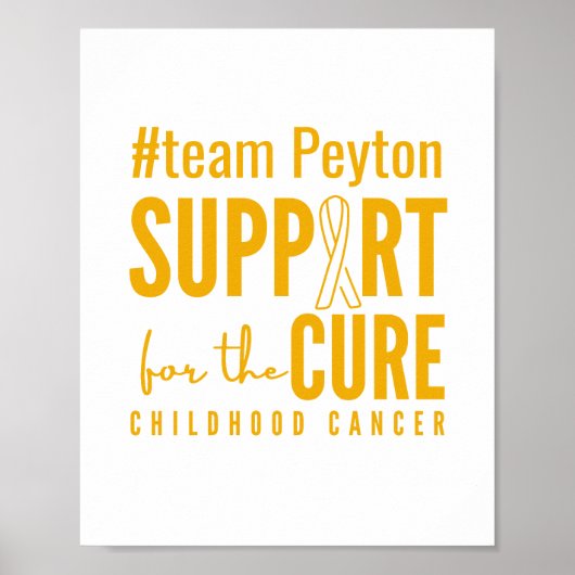 kinderkanker aangepaste naam ondersteuning genezen poster (Voorkant)