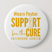 kinderkanker aangepaste naam ondersteuning genezen ronde button 4,0 cm (Voorkant)