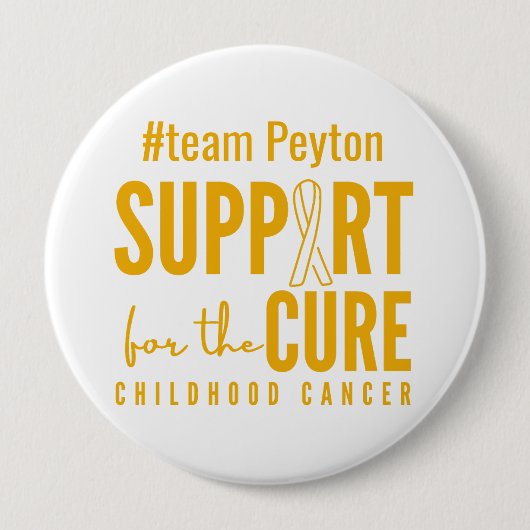 kinderkanker aangepaste naam ondersteuning genezen ronde button 4,0 cm (Voorkant)