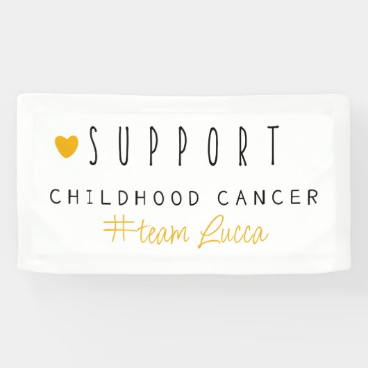 kinderkanker. Aangepaste #team naam.Banner onderst Spandoek (Horizontaal)