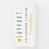 kinderkanker. Aangepaste #team naam.Banner onderst Spandoek (Verticaal)