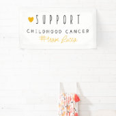 kinderkanker. Aangepaste #team naam.Banner onderst Spandoek (Insitu)