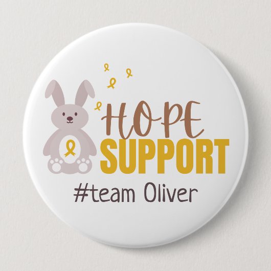 kinderkanker. Aangepaste #team naam Buttonnen Ronde Button 4,0 Cm (Voorkant)